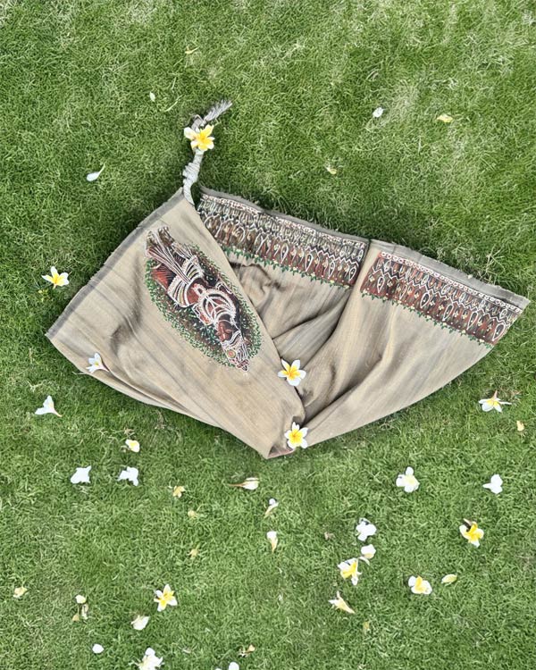 Beige Raw Silk Blouse Pieces