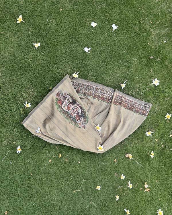 Beige Raw Silk Blouse Pieces