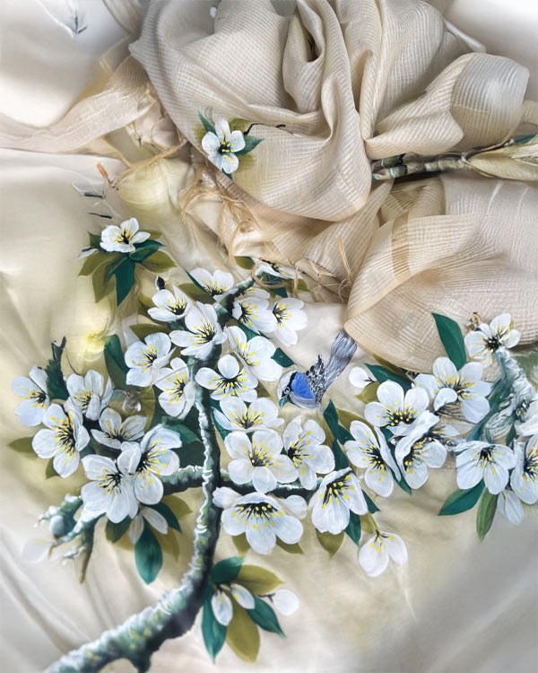 Beige, modal, cotton shirt, and chanderi Dupatta set