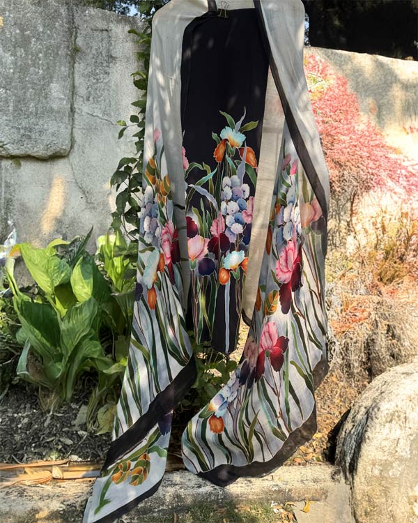 Black and Grey Iris shirt and dupatta set