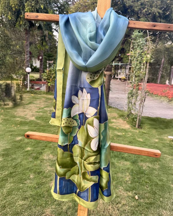 White Lotus Silk stole