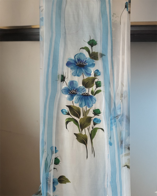 Light blue modal shirt and dupatta set