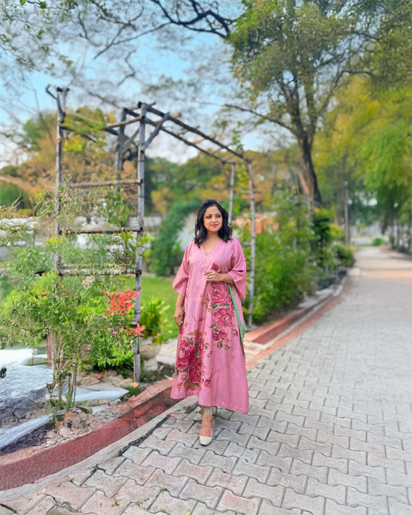 Pink Colored Kaftan