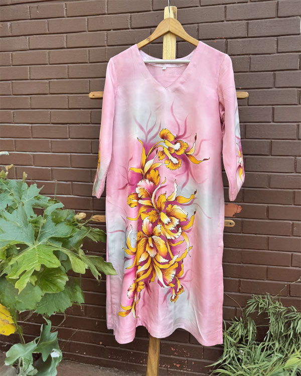 Pink Lilly Crepe Silk Kurti