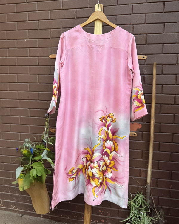 Pink Lilly Crepe Silk Kurti