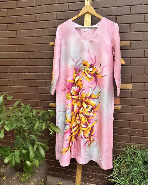 Pink Lilly Crepe Silk Kurti