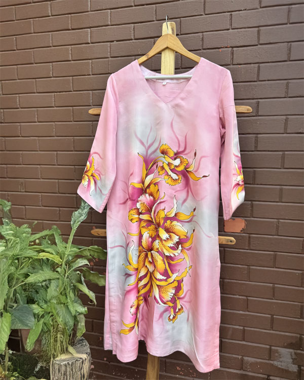 Pink Lilly Crepe Silk Kurti