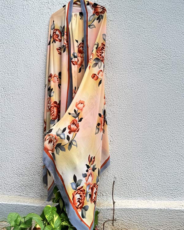 Pure Georgette Dupatta And Crêpe Silk Shirt Set