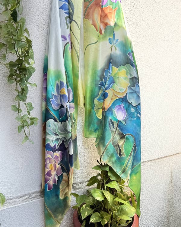 White Lotus Pure Silk Dupatta