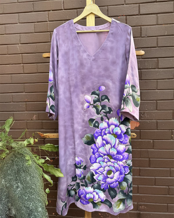 Voilet Pure Crepesilk Kurti