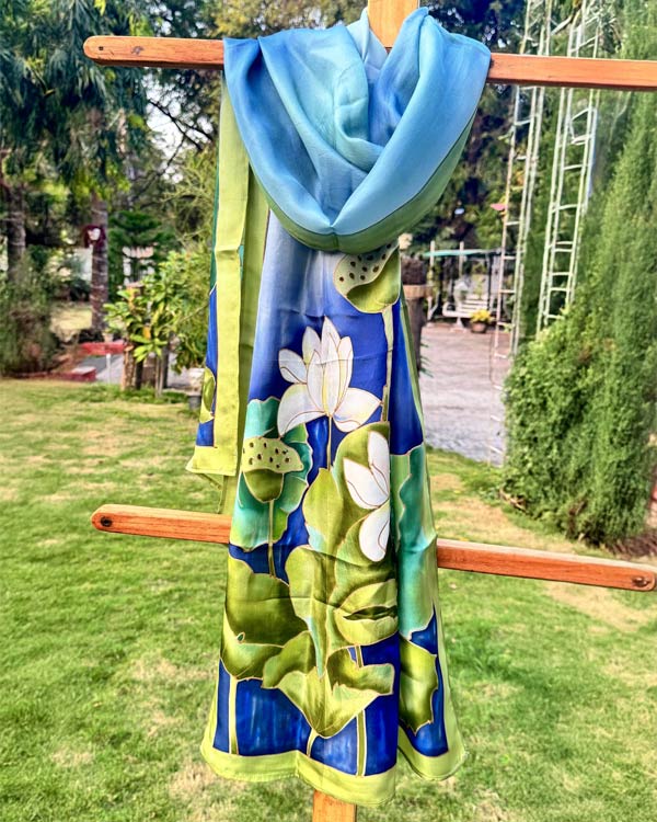 White Lotus Silk stole