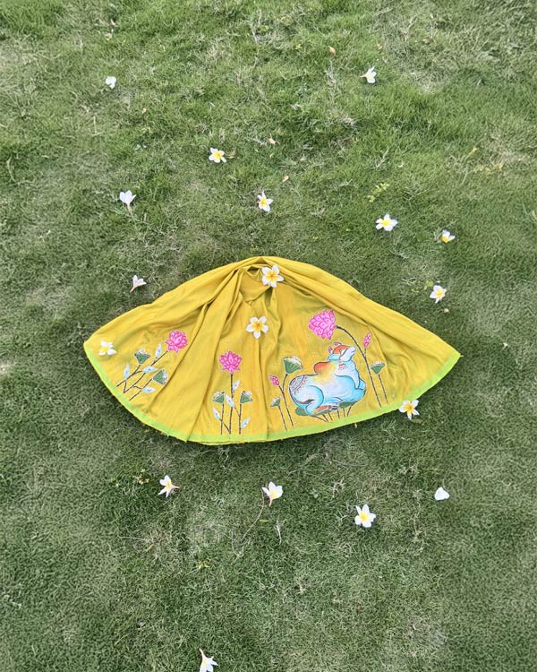 Yellow Raw Silk Blouse Pieces